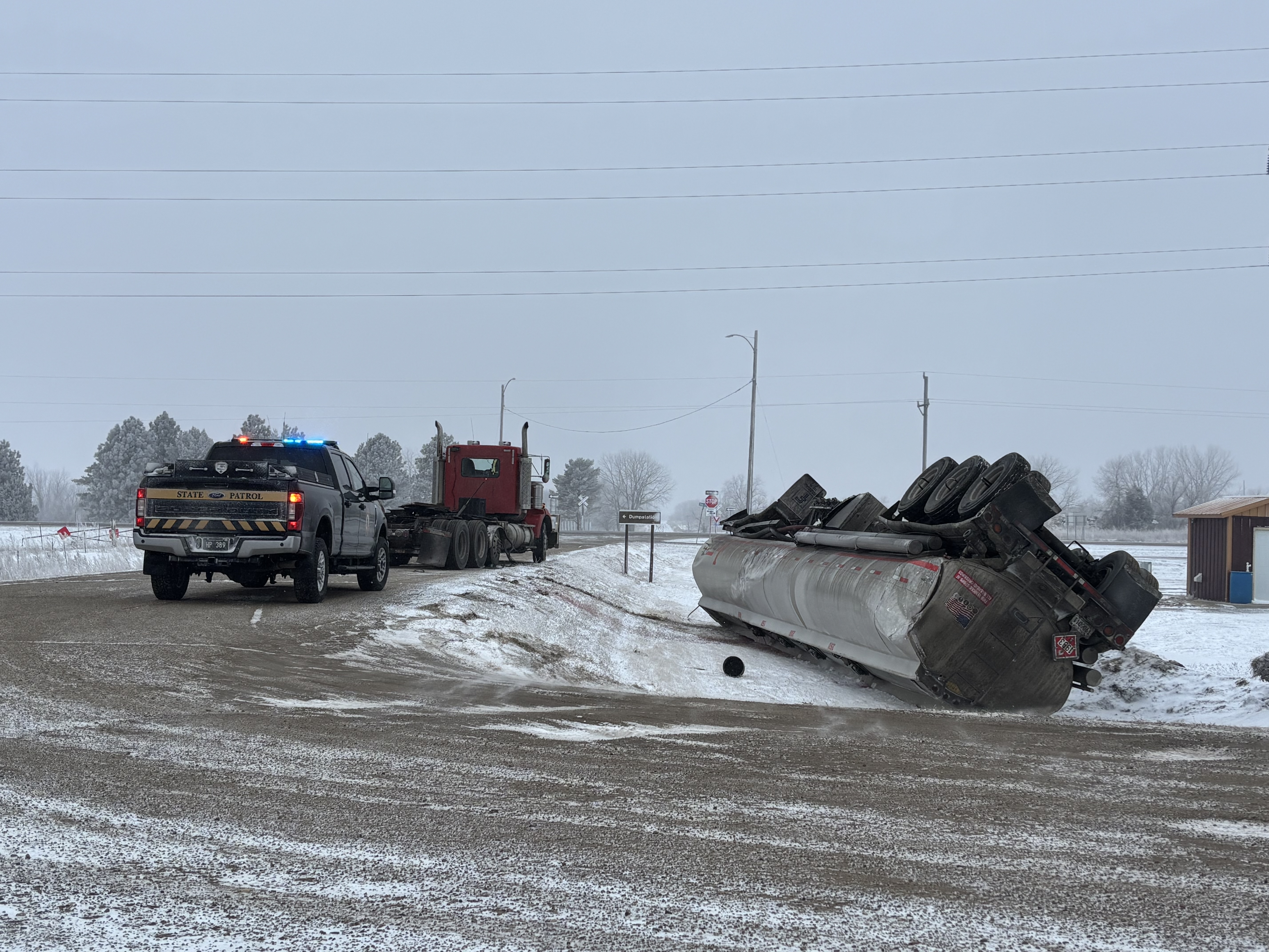 Diesel tanker rollover near Totten Trail