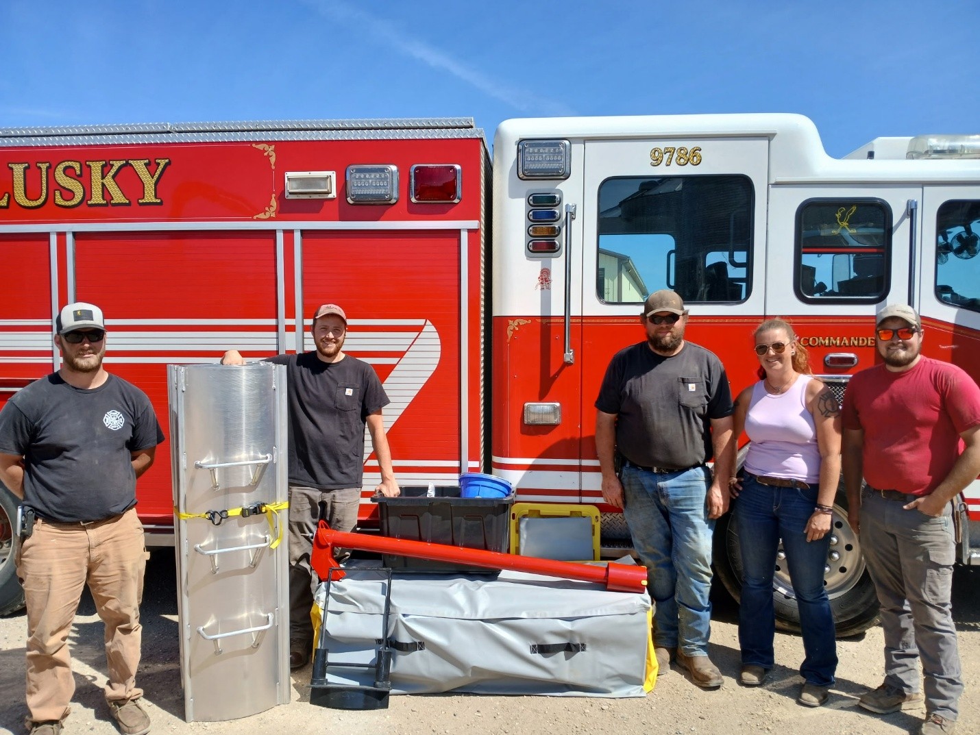 McClusky firefighters complete grain bin rescue training
