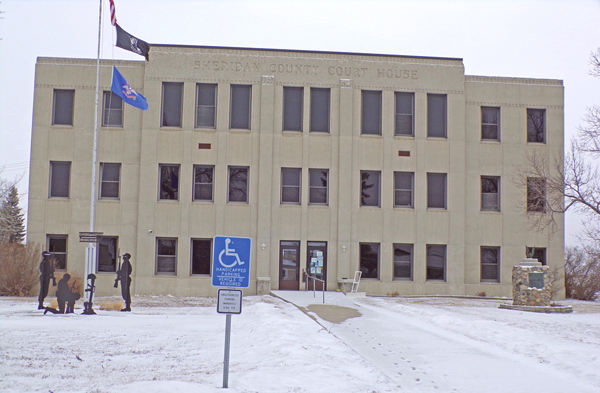 Sheridan County Courthouse now and then